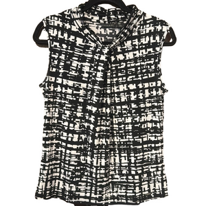 Tahari Sleeveless Keyhole Twisted Neckline Blouse